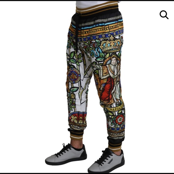 Dolce & Gabbana MULTICOLOR NAPOLEAN PRINT TRACK TROUSER PANTS - Picture 2 of 2